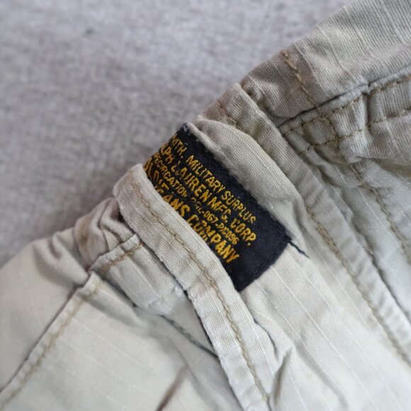 Polo Jeans Ralph Lauren Pants 30 Beige Cargo Ripstop Side Adjusters Y2K - Picture 9 of 10